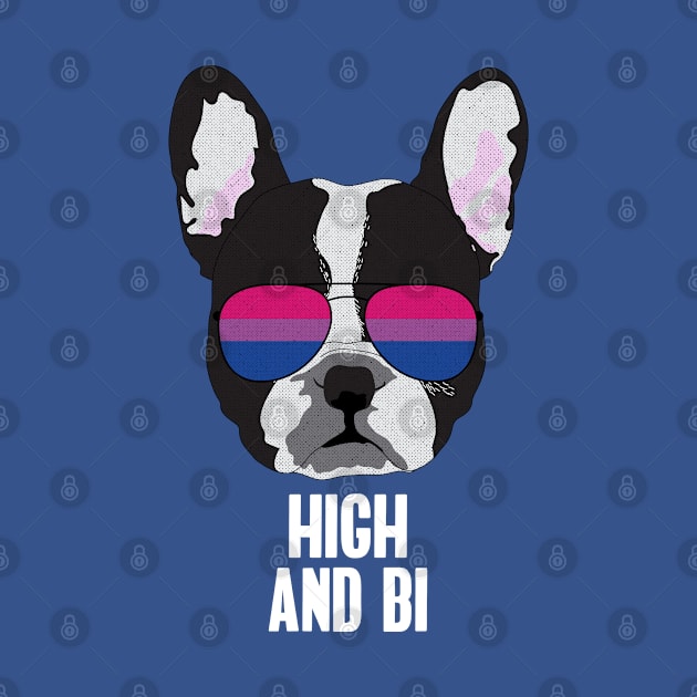 HIGH AND BI - Boston Terrier Dog Bi Bisexual Pride Flag by NightField