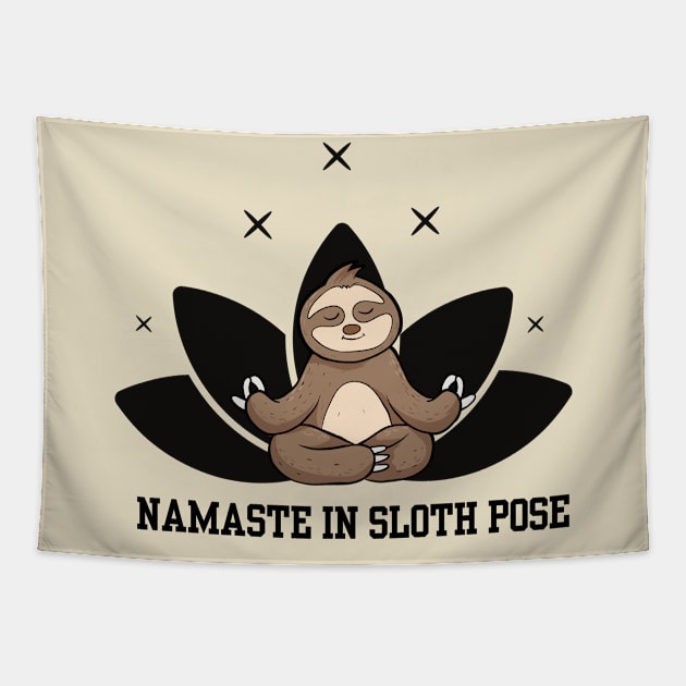 Namaste in sloth pose - sloth Tapestry by Syntax Wear