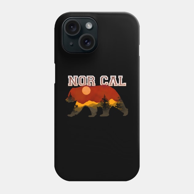 Nor Cal Sunset in bear silhouette Phone Case by DaveDanchuk
