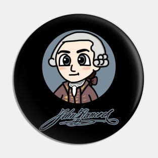 Patriot Portrait - Chibi John Hancock with Signature Pin