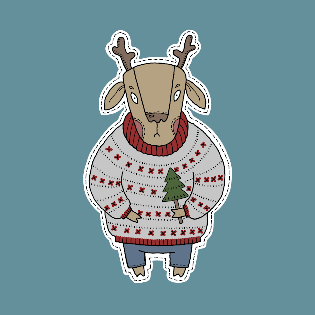 Christmas Deer by crazypangolin