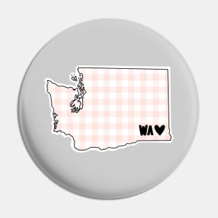 USA States: Washington (pink plaid) Pin