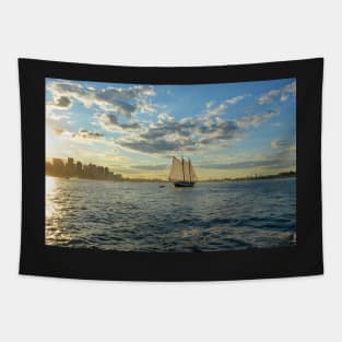 Boston Harbor Sailboat Boston MA Tapestry