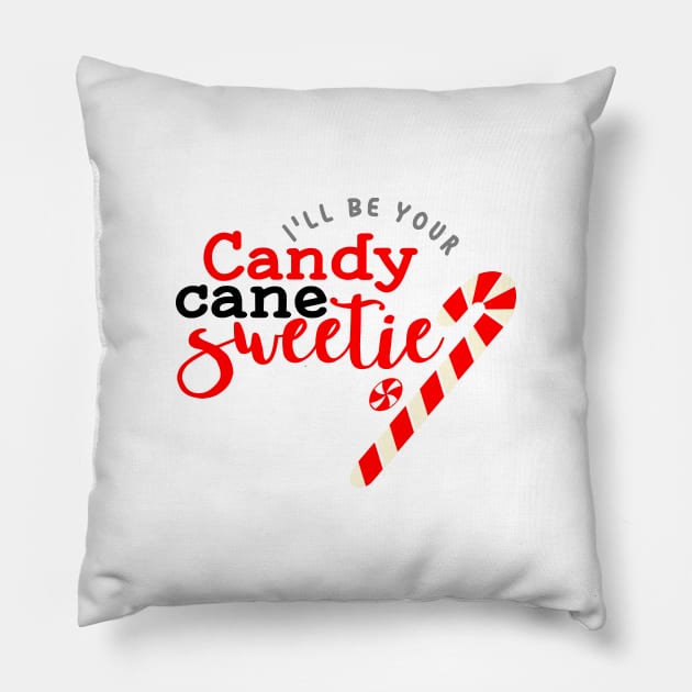 I'll be your candy  cane sweetie, elf, Christmas design, Merry Christmas, couples design Pillow by Cargoprints