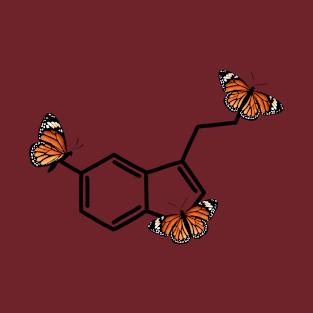 Orange Monarch Butterfly Serotonin Structure T-Shirt