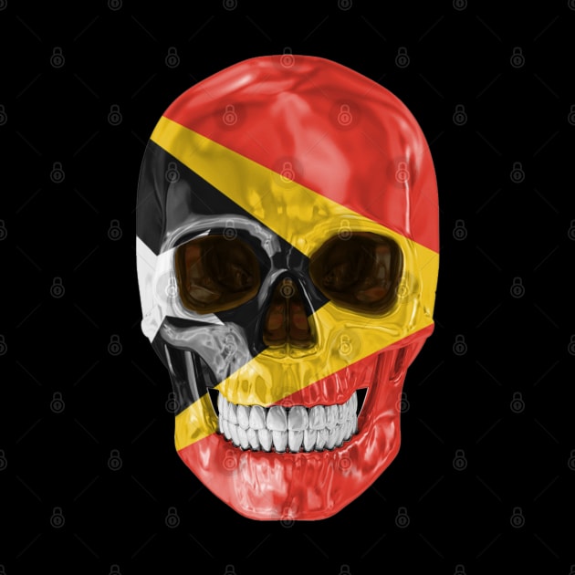 East Timor Flag Skull - Gift for Timorese With Roots From East Timor by Country Flags