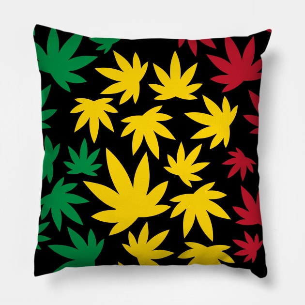 Rasta Weed Heart Pillow by defytees