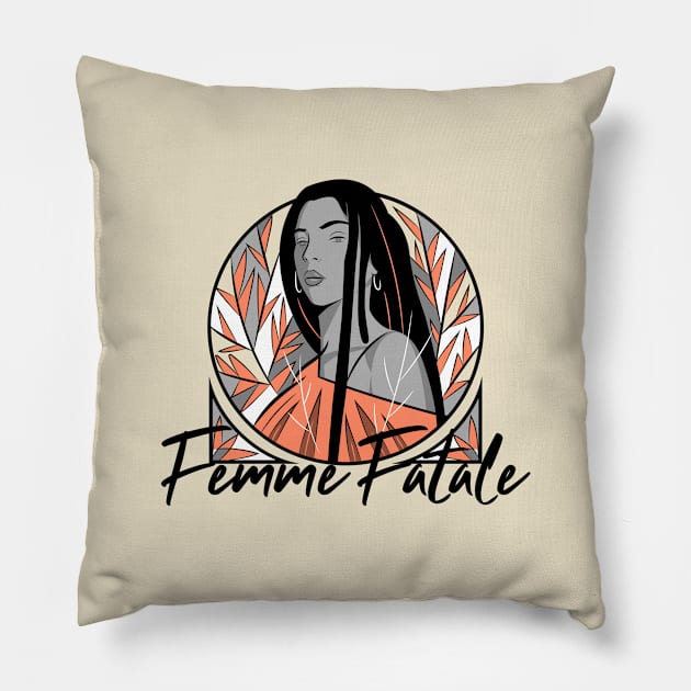 Femme Fatale Pillow by Cosmic Whale Co.