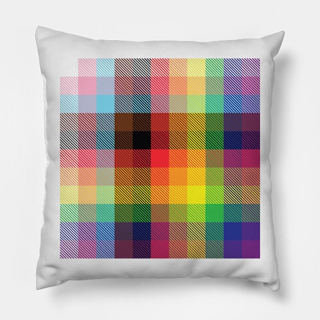 Rainbow Plaid Pillow by LukeDavidPhoto