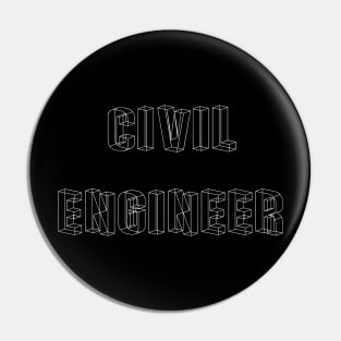 Civil engineer, simple, minimal design Pin