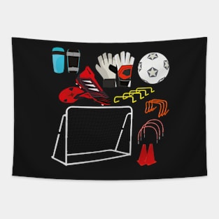 Soccer Accessories Stickers Tapestry