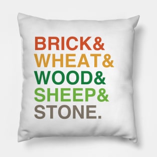 Settlers of Catan Shirt| Brick and Wheat and Wood and Sheep and Stone Pillow