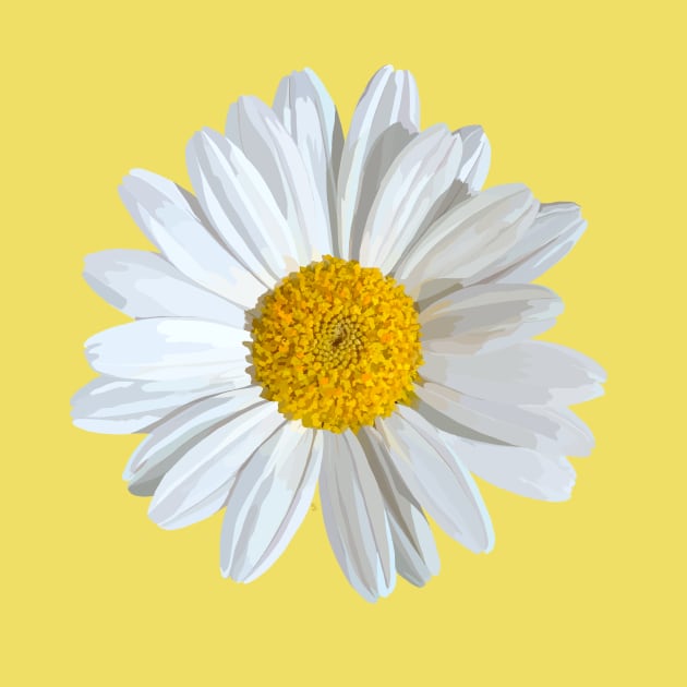 Marguerite on yellow by A_using_colors