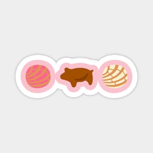 Mexican conchas and cochinito pan dulce design Magnet