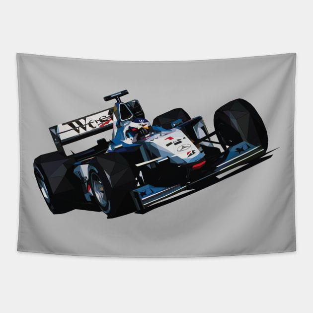 Mika Hakkinen F1 car Low Poly Tapestry by pxl_g