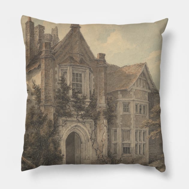 The Lecture House, Watford by Thomas Hearne Pillow by Classic Art Stall