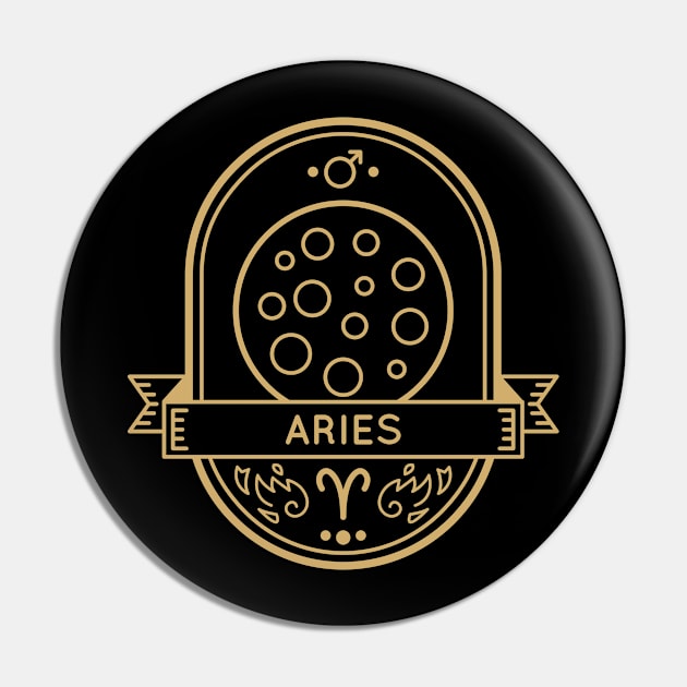 Aries Golden Zodiac Planet Pin by MimicGaming