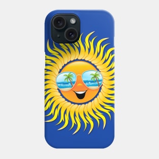 Summer Sun Cartoon with Sunglasses Phone Case
