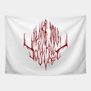 Red - I like you i’ll kill you last - Death Metal Logo Tapestry