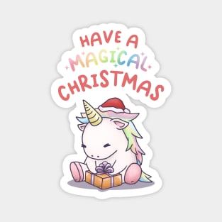 Have a Magical Christmas Unicorn in Santa Hat Magnet