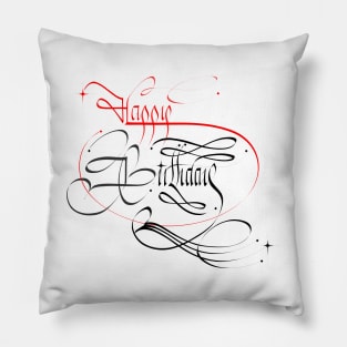 Happy Birthday - Calligraphy Pillow