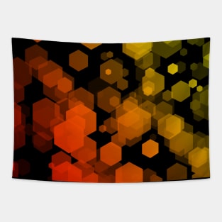 Hexagon Pattern - Red, Orange, Yellow Tapestry