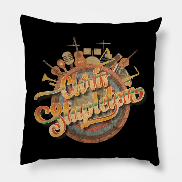 Tshirt Music Designs Vintage Retro - Chris Stapleton Pillow by kumurkumur