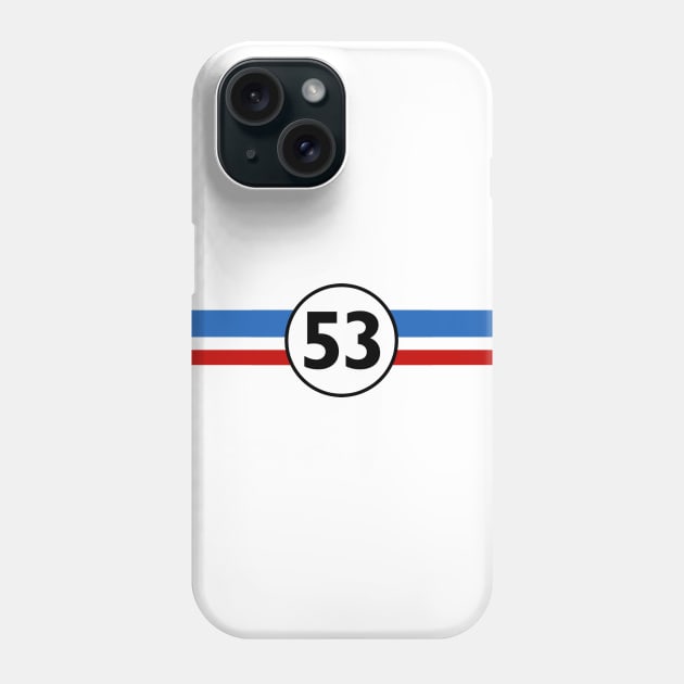 Herbie 53 Classic Racing Car 1963 Circle Logo #1 Phone Case by SalahBlt