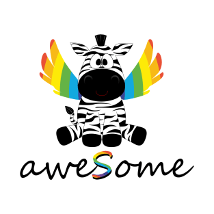 Mythical Awesome Rainbow Zebra T-Shirt