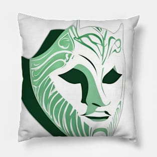 Mask Green Shadow Silhouette Anime Style Collection No. 350 Pillow