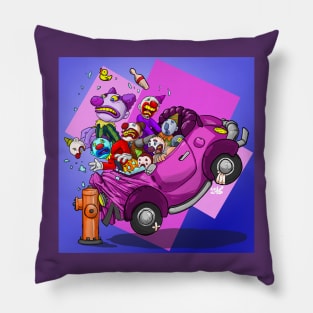 Clown Car Wreck Pillow