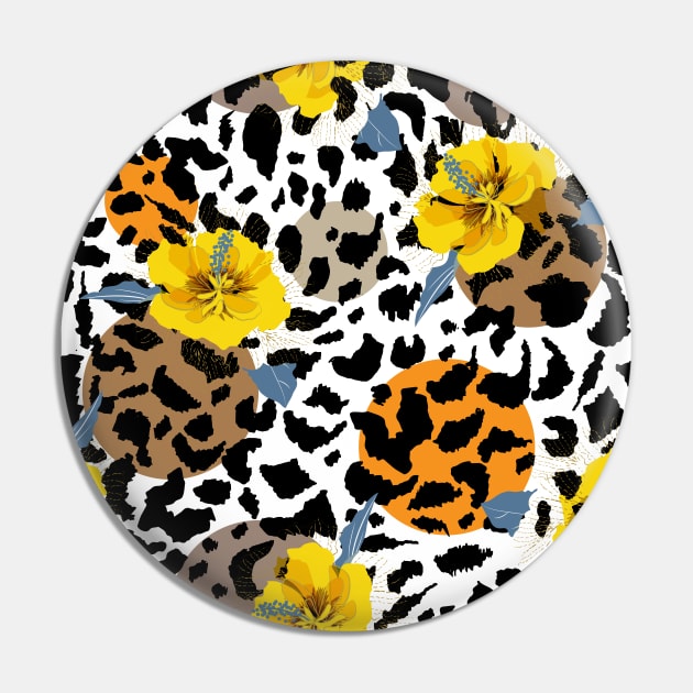 Animal Print and Flower Design Pin by Vibrant Vista