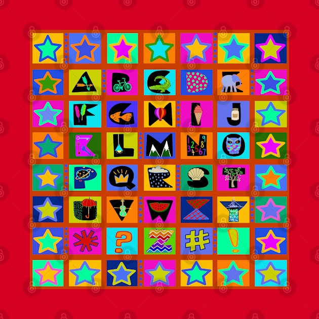 Kids Alphabet Quilt - Red by Esprit-Mystique