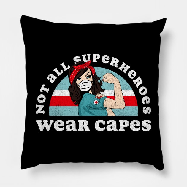 Retro Not All Superheroes Wear Capes Nurse Pillow by Tingsy