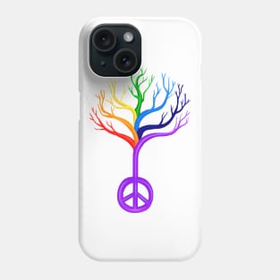 Rainbow Peace sign Tree Phone Case