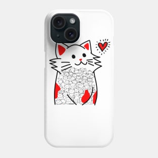 Cats Brighten Up My Heart (Red) Phone Case