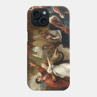 Hamlet- Act IV, Scene V (Ophelia Before the King and Queen) by Benjamin West Phone Case