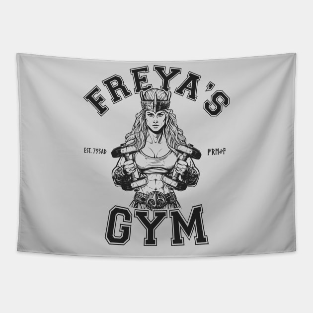 Freya's Gym - Norse Goddess Gym Tapestry by rycotokyo81