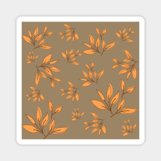 Brown leaves decorative pattern Magnet