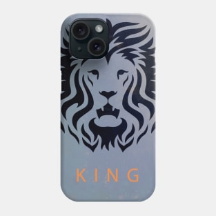 'KING' Lion Head - Black 'n' Blue Phone Case