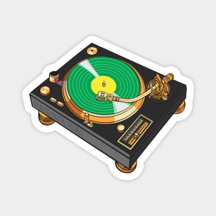 Turntable (Tricorn Black + Green Colorway) Analog / Music Magnet