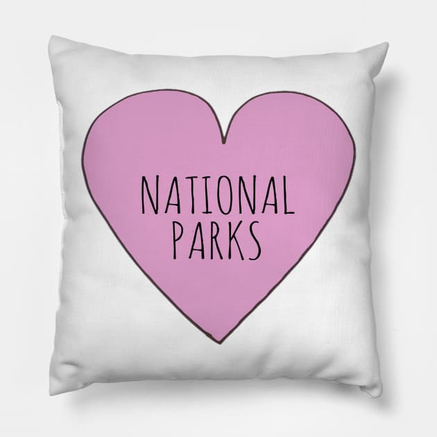 I Love National Parks Pillow by wanungara