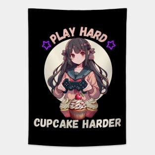 Play hard Cupcake Harder Tapestry