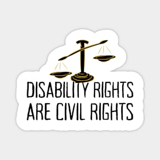 Disability Rights are Civil Rights (black mod logo) Magnet
