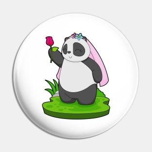 Panda Bride Rose Wedding Pin