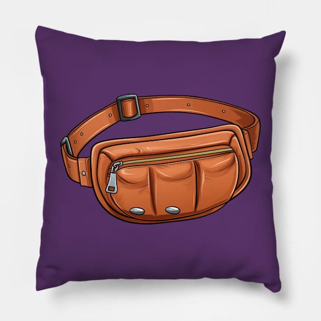 Leather Fanny Pack Belt Bag Athletic Trainer Pillow by AstroWolfStudio