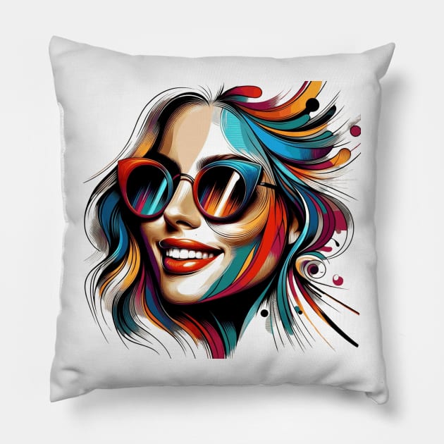 Volto Donna Trendy 5 | Trendy Woman Face 5 | Color Pillow by Betta's Collections