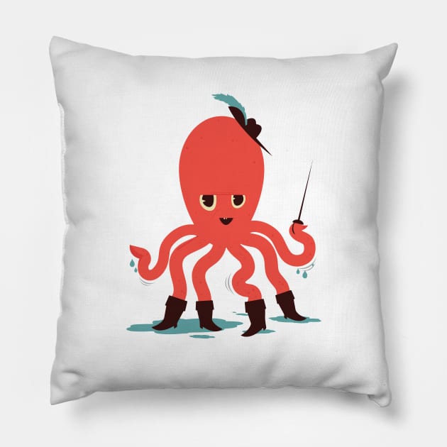 Octopus in Boots Pillow by ryderdoty