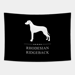 Rhodesian Ridgeback Dog White Silhouette Tapestry