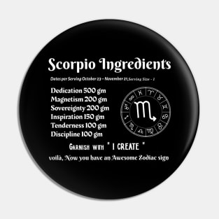 Scorpio Ingredients Pin